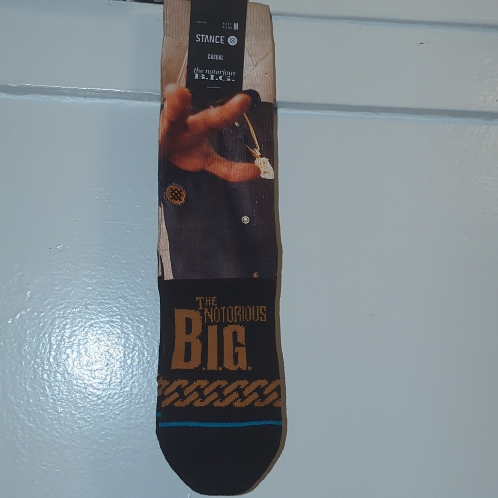 Stance Notorious B.I.G. Black Graphic Crew Socks with Gold Accents